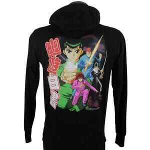 Yu Yu Hakusho Spirit Detective Double Sided Black Anime Hoodie Sweatshirt S